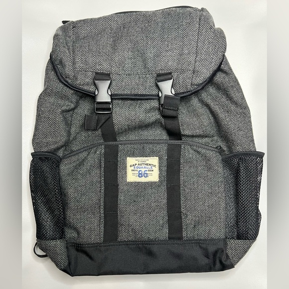 GapKids Herringbone Adjustable Backpack - Black/White - OS - Picture 1 of 10